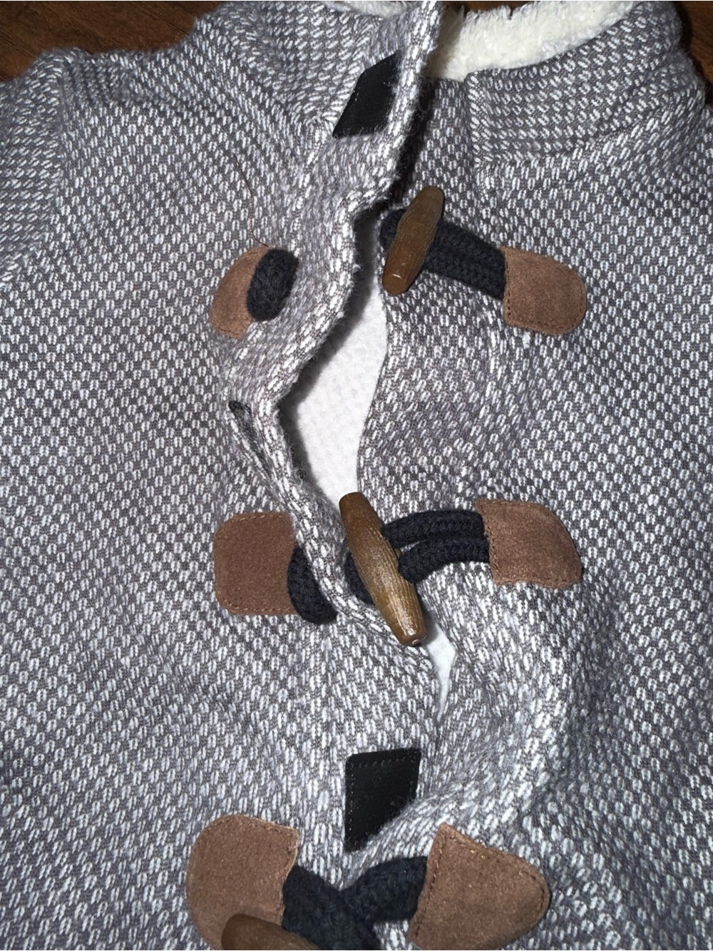 Kids Gray Knit Toggle Jacket - Picture 3 of 4